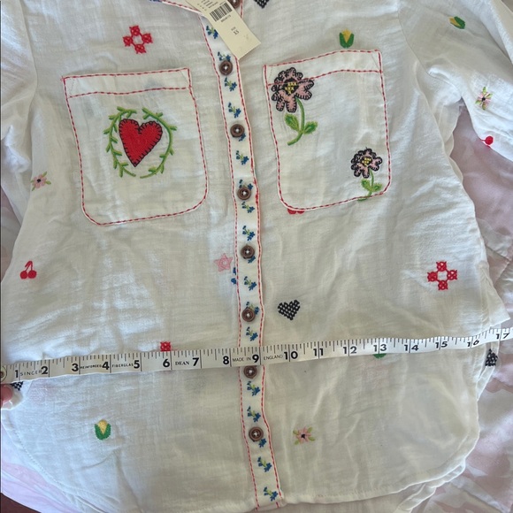 Anthropologie White Embroidered Button Down Shirt - Picture 5 of 8